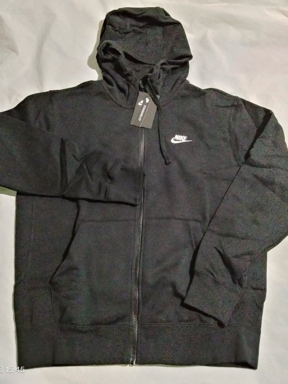 Nike Sportswear Club Fleece Full Zip Hoodie Jacket Black White BV2645-010 Mens M